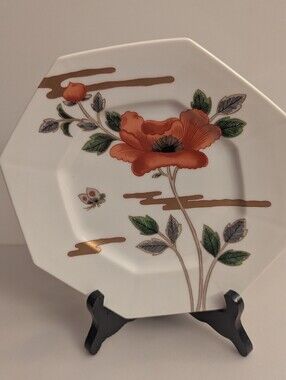 Vintage 1975 Fitz And Floyd FLEUR ET NUAGES Porcelain Octagonal Plate. 7.75" D